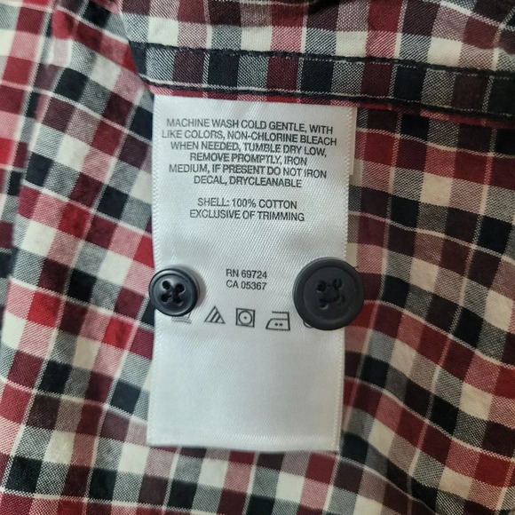 Men's Columbia Plaid Red/Black/White Button Down Shirt sz XXL 216 - Picture 8 of 10